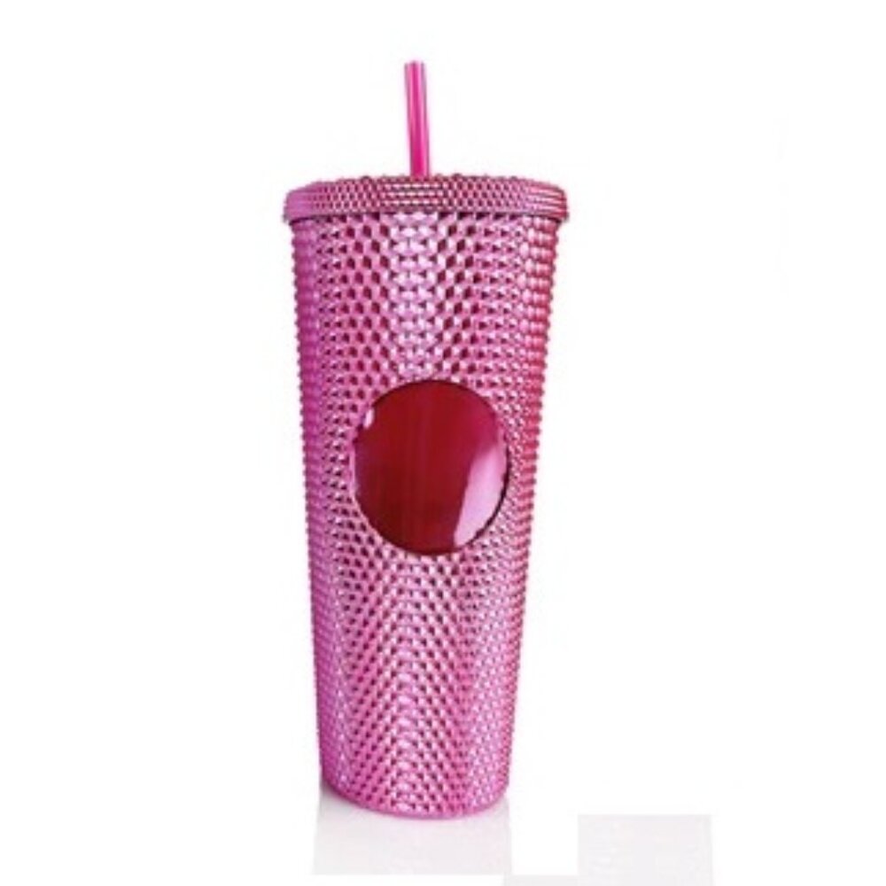 Neon Pink Studded Tumbler! 24 Ounces